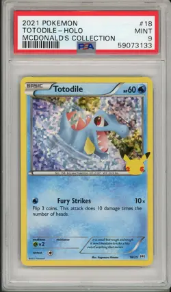 2017 Pokemon Mcdonald's Collection Totodile Holo #18 PSA 9 - Image 1
