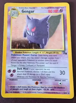 Pokemon Gengar 5/62 Fossil Holo Card 1999 Unlimited - Image 1