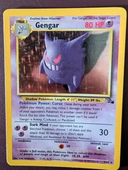 Pokemon Gengar 5/62 Fossil Holo Card 1999 Unlimited - Image 2