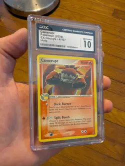 (POP 6) CGC 10 GEM MINT Pokemon CAMERUPT Swirl Holo ex Deoxys 4/107 Card - Image 1