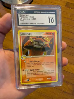 (POP 6) CGC 10 GEM MINT Pokemon CAMERUPT Swirl Holo ex Deoxys 4/107 Card - Image 3