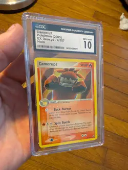 (POP 6) CGC 10 GEM MINT Pokemon CAMERUPT Swirl Holo ex Deoxys 4/107 Card - Image 4