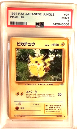 PIKACHU 1997 JAPANESE POKEMON JUNGLE CARD #25 - PSA MINT 9 - Image 1