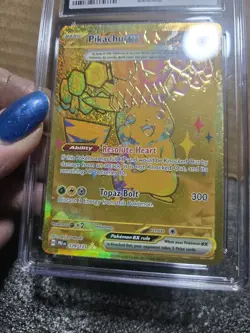 Pokemon Pikachu EX 179/131 Prismatic Evolutions Gold Hyper Rare - Cgc 9 - Image 2