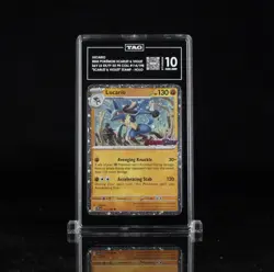 TAG 10 Pokemon Lucario 114/198 Scarlet & Violet Stamp Holo PSA Low Pop - Image 2