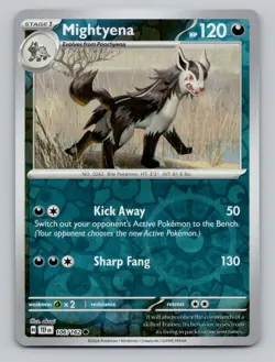 Reverse Holo Mightyena 106/162 Common Temporal Forces Pokemon - Image 1