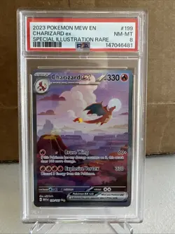 ** PSA 8** 2023 Pokemon Mew EN Charizard ex Special Illustration Rare #199/165 - Image 1