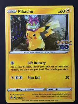 SWIRL 🌀 Pikachu SWSH234 Pokemon TCG Sword & Shield Promo Holo Swirl NM - Image 1