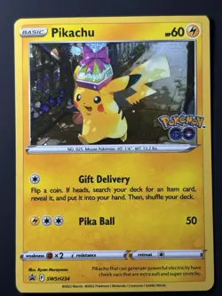 SWIRL 🌀 Pikachu SWSH234 Pokemon TCG Sword & Shield Promo Holo Swirl NM - Image 2