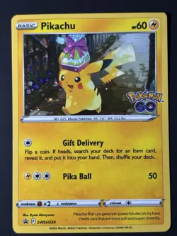 SWIRL 🌀 Pikachu SWSH234 Pokemon TCG Sword & Shield Promo Holo Swirl NM - Image 3
