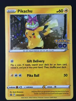 SWIRL 🌀 Pikachu SWSH234 Pokemon TCG Sword & Shield Promo Holo Swirl NM - Image 4