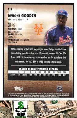 2023 Stadium Club #117 Dwight Gooden - New York Mets - Image 2