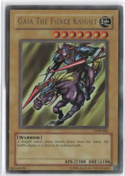Yugioh - Gaia The Fierce Knight LOB-006 Unlimited - The Legend of Blue Eyes Whit - Image 1