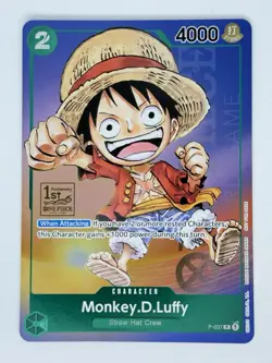 Monkey D. Luffy P-037 One Piece Promo Card TCG 1st Anniversary Stamped - LP - Image 1