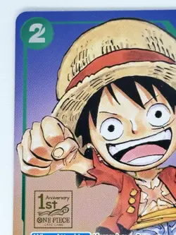 Monkey D. Luffy P-037 One Piece Promo Card TCG 1st Anniversary Stamped - LP - Image 3