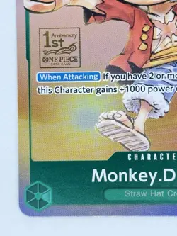 Monkey D. Luffy P-037 One Piece Promo Card TCG 1st Anniversary Stamped - LP - Image 5