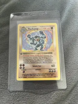 Pokemon TCG Machamp Base Set 8/102 Holo Unlimited Holo Rare 1st Edition - Image 1