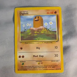 Pokemon Diglett 47/102 Base Set Common Regular Basic 30 HP Mole Card - Image 1