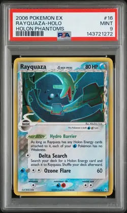 2006 POKEMON EX HOLON PHANTOMS #16 RAYQUAZA-HOLO PSA 9 New Cert - Image 1