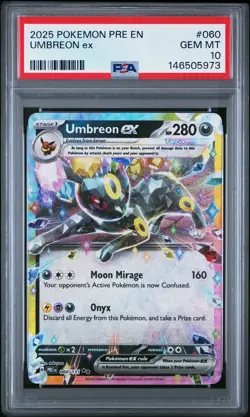 2025 POKEMON PRE EN-PRISMATIC EVOLUTIONS #060 UMBREON EX PSA 10 - Image 1