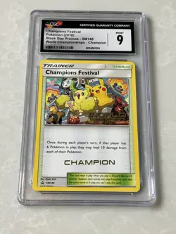 Pokemon Champions Festival 2018 SM148 Worlds (CHAMPION Stamped) PROMO CGC 9 - Image 1