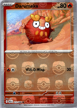 Darumaka #013/086 Master Ball Holo SV11W White Flare Pokemon TCG English - Image 1