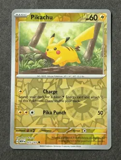 Pokemon TCG Pikachu 025/165 Reverse Holo Scarlet & Violet 151 Basic - Image 1