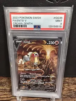PSA 9 2023 POKEMON SWORD AND SHIELD CROWN ZENITH FULL ART/ENTEI V GG36 - Image 1