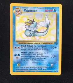 Pokemon TCG Vaporeon Rare Holo 12/64 Jungle MP Condition WOTC 1999 - Image 1