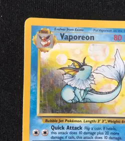 Pokemon TCG Vaporeon Rare Holo 12/64 Jungle MP Condition WOTC 1999 - Image 2