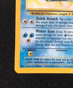 Pokemon TCG Vaporeon Rare Holo 12/64 Jungle MP Condition WOTC 1999 - Image 4