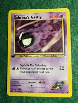 Pokemon 1st Edition Gym Heroes Sabrina's Gastly 93/132 MINT - Image 1