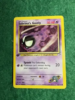 Pokemon 1st Edition Gym Heroes Sabrina's Gastly 93/132 MINT - Image 3