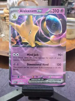 Alakazam Ex 65/165 Scarlet & Violet 151 Cosmic Holo Rare Pokemon TCG NM - Image 1