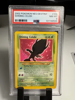 2002 POKEMON NEO DESTINY #106 SHINING CELEBI PSA 8 - Image 1