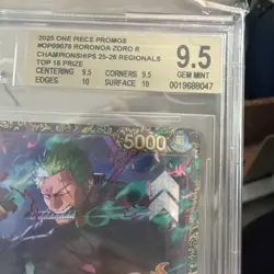2025 One Piece Roronoa Zoro Regional Championship Top 16 BGS 9.5 - Image 4