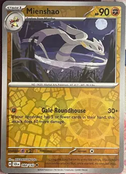 Mienshao Reverse Holo - 084/142 - Stellar Crown Pokemon 2024 - Image 1