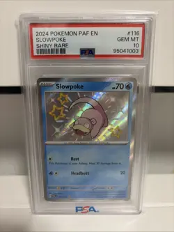 Pokemon Paldean Fates Slowpoke 116 PSA 10 - Image 1