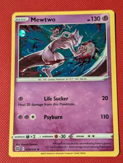 Pokemon TCG - Mewtwo 056/172 COSMOS HOLO - Brilliant Stars BIG SWIRL HOLO BLEED - Image 1