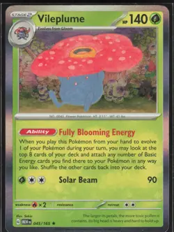 2008 Diamond & Pearl - Legends Awakened Vileplume Stage 2/Rare #45 - Image 1