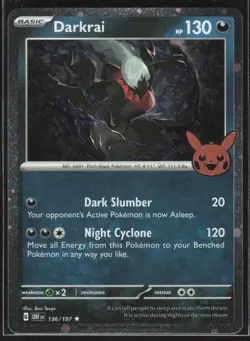 2023 Scarlet & Violet Series - Obsidian Flames Darkrai Rare #136 - Image 1