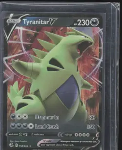 2021 Sword & Shield - Fusion Strike Tyranitar V Basic/Rare Holo V #158 - Image 1