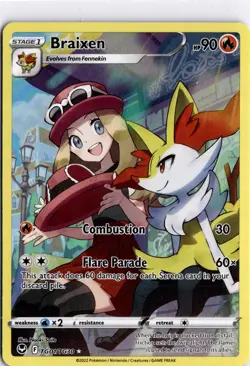 Pokemon TCG Silver Tempest Braixen TG01/TG30 Trainer Gallery Full Art Near Mint - Image 1