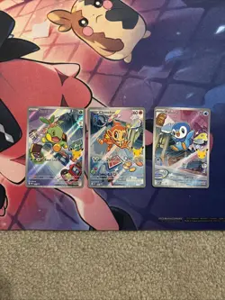 Pokemon First Partner Illustration Rare Turtwig Chimchar Piplup 30th Anniversary - Image 1