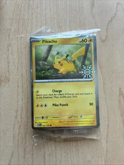 Pikachu 025/165 Pokemon Holiday Calendar 2025 Festive Stamp Promo SEALED - Image 1