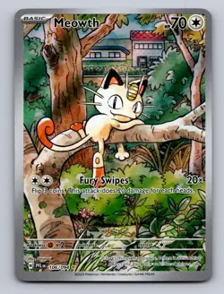 MEOWTH 106/094 ILLUSTRATION RARE PHANTASMAL FLAMES POKEMON NM - Image 1