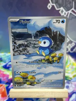 2025 POKEMON PFL EN PHANTASMAL FLAMES #098 PIPLUP SECRET ILLUSTRATION RARE SIR - Image 1