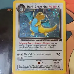 Pokemon TCG Team Rocket Dark Dragonite Holo incomplete SWIRL WOTC - Image 1