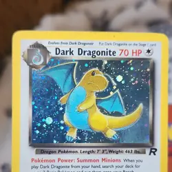 Pokemon TCG Team Rocket Dark Dragonite Holo incomplete SWIRL WOTC - Image 4