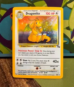Dragonite 4/62 Fossil Holo Pokemon - Image 1